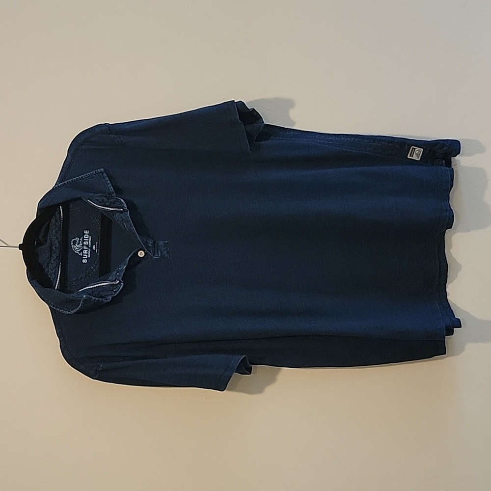 Surfside Supply Co. Navy Chambray Polo Shirt 2XL